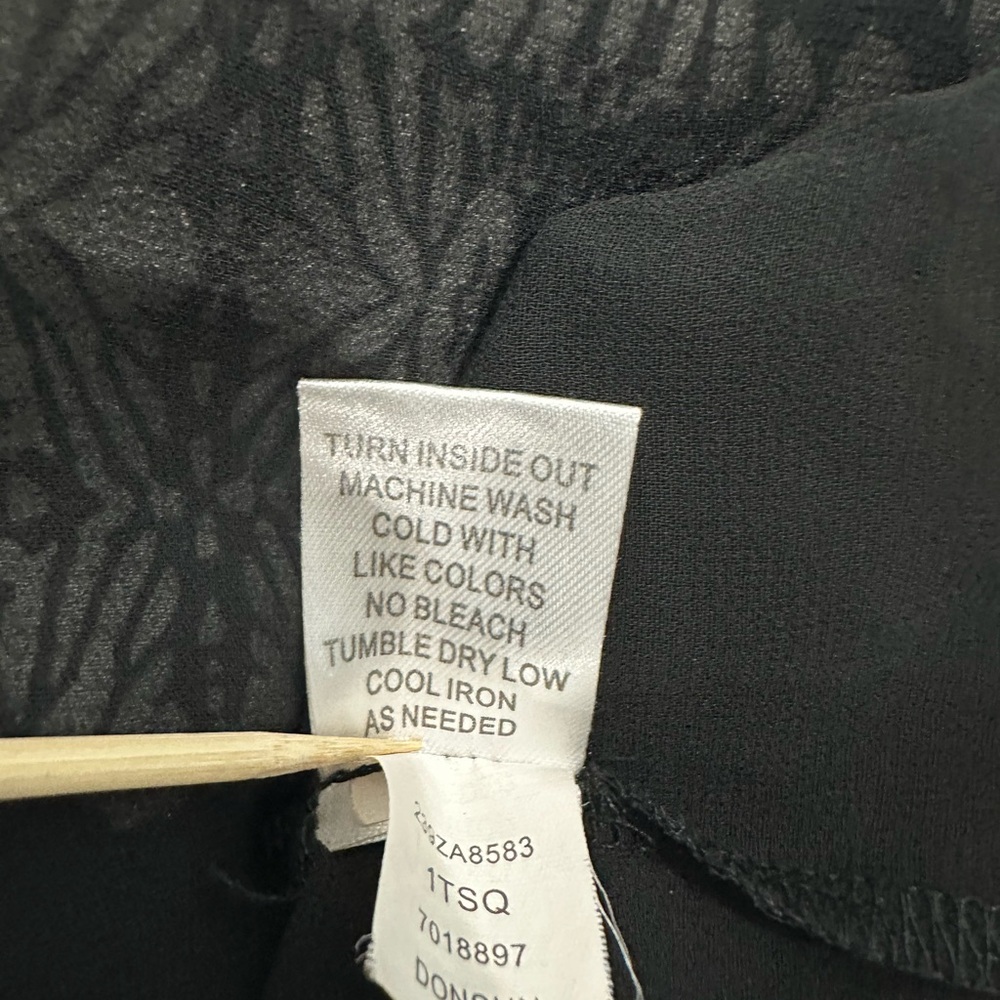 One World Sheer Chiffon Babydoll Tunic Top – Black & Gray Print, Size S - Picture 8 of 14